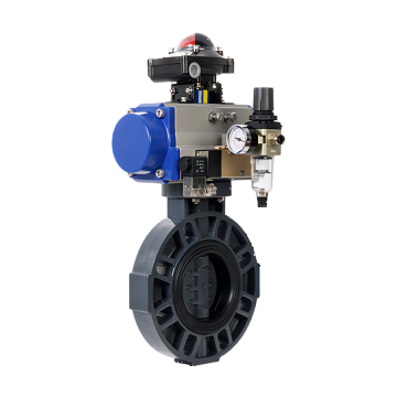 4001老百汇net气动PVC对夹蝶阀 流量控制